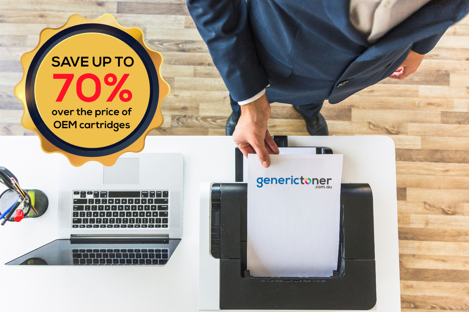 Office printer with save up to 70% using compatible toner cartridge